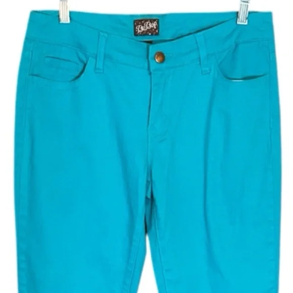 Bebop Turquoise Straight-Leg Pants - Picture 3 of 5